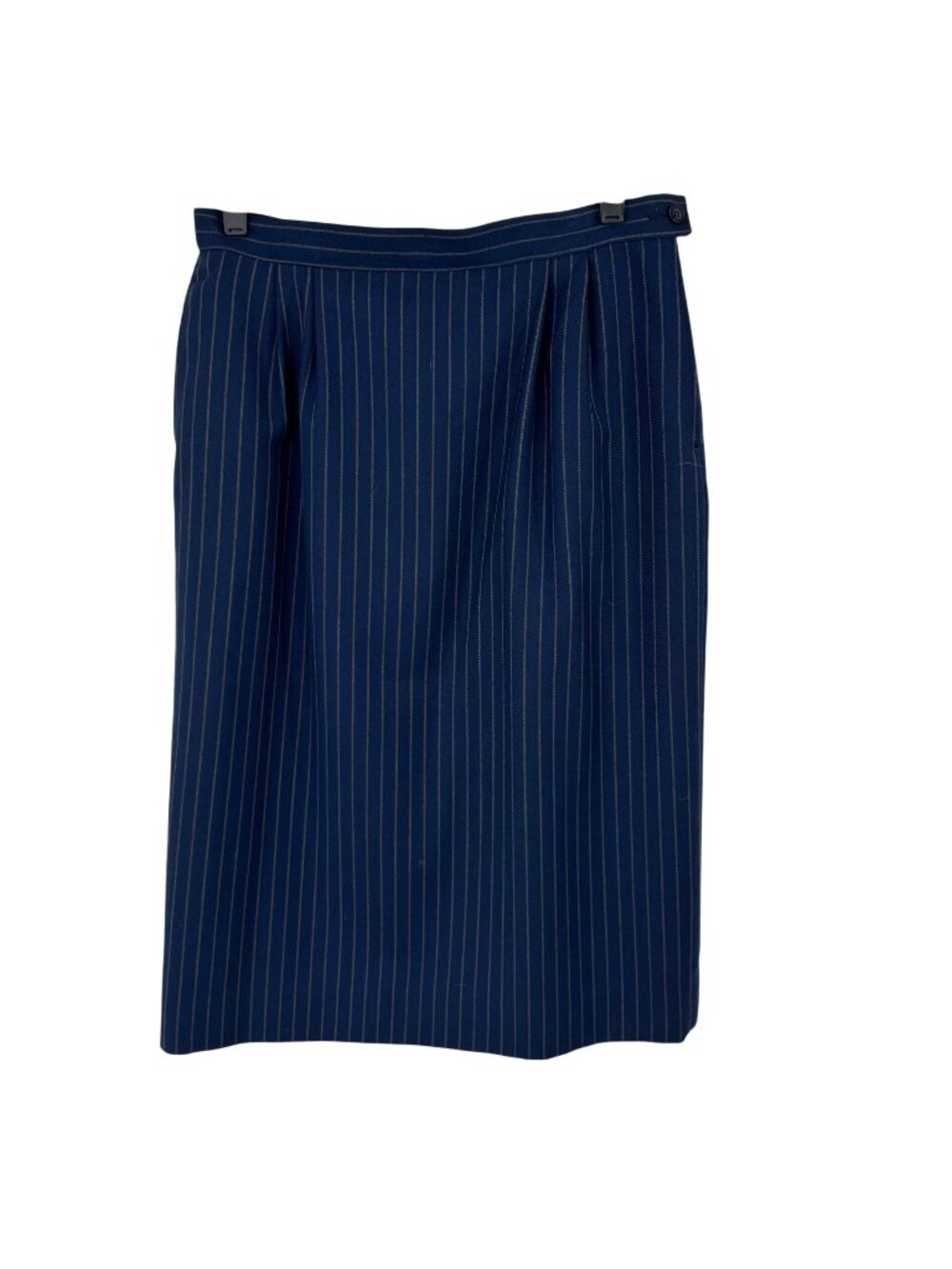Pendleton Womens Wool Navy Blue Pinstripe Skirt Size 14  Made In USA
